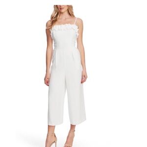 NEVER WORN - White, Ruffled Jumpsuit